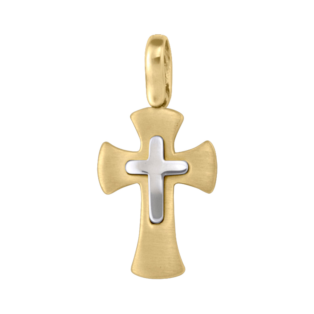 Two-Tone Gold Cross Pendant