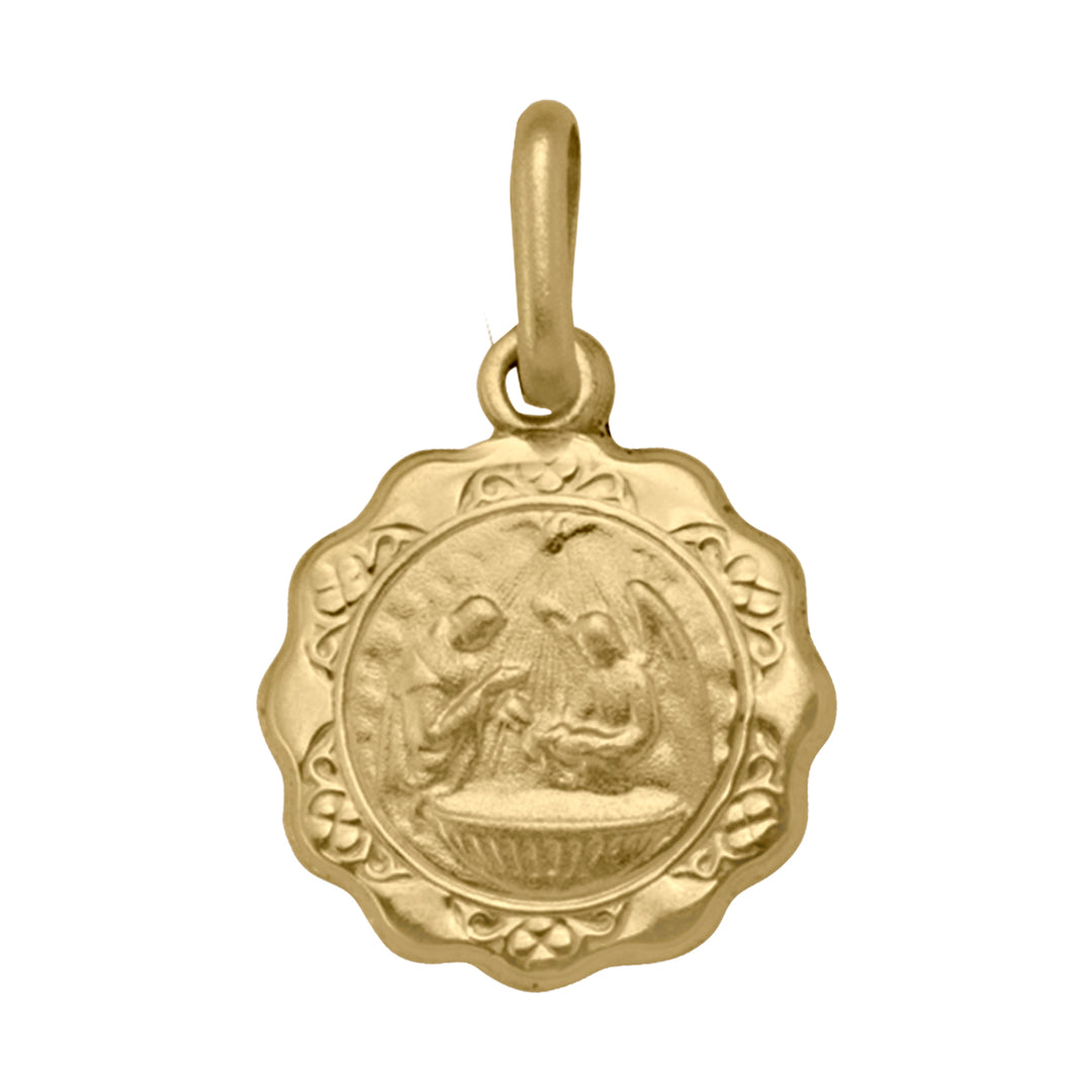 Baptism Pendant - 10K/14K/18K Yellow Gold Charm - Item RJ-N1508