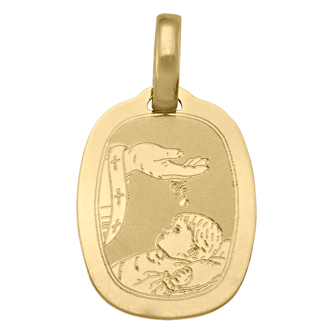 Baptism Pendant - 10K/14K/18K Yellow Gold Charm - Item RJ-N1520