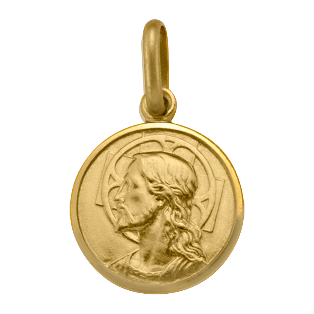 10K/18K Gold Jesus Face Pendant -12mm Height, 12mm Width Spiritual Christian Necklace Charm