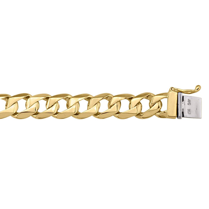 10k/14k/18k Yellow Gold Curb Bracelet - 9.5 mm Wide - 8.5 inches Long - Men's Jewelry - A Touch of Glamour for Any Outfit 10k Yellow Gold / 8.5 / 26