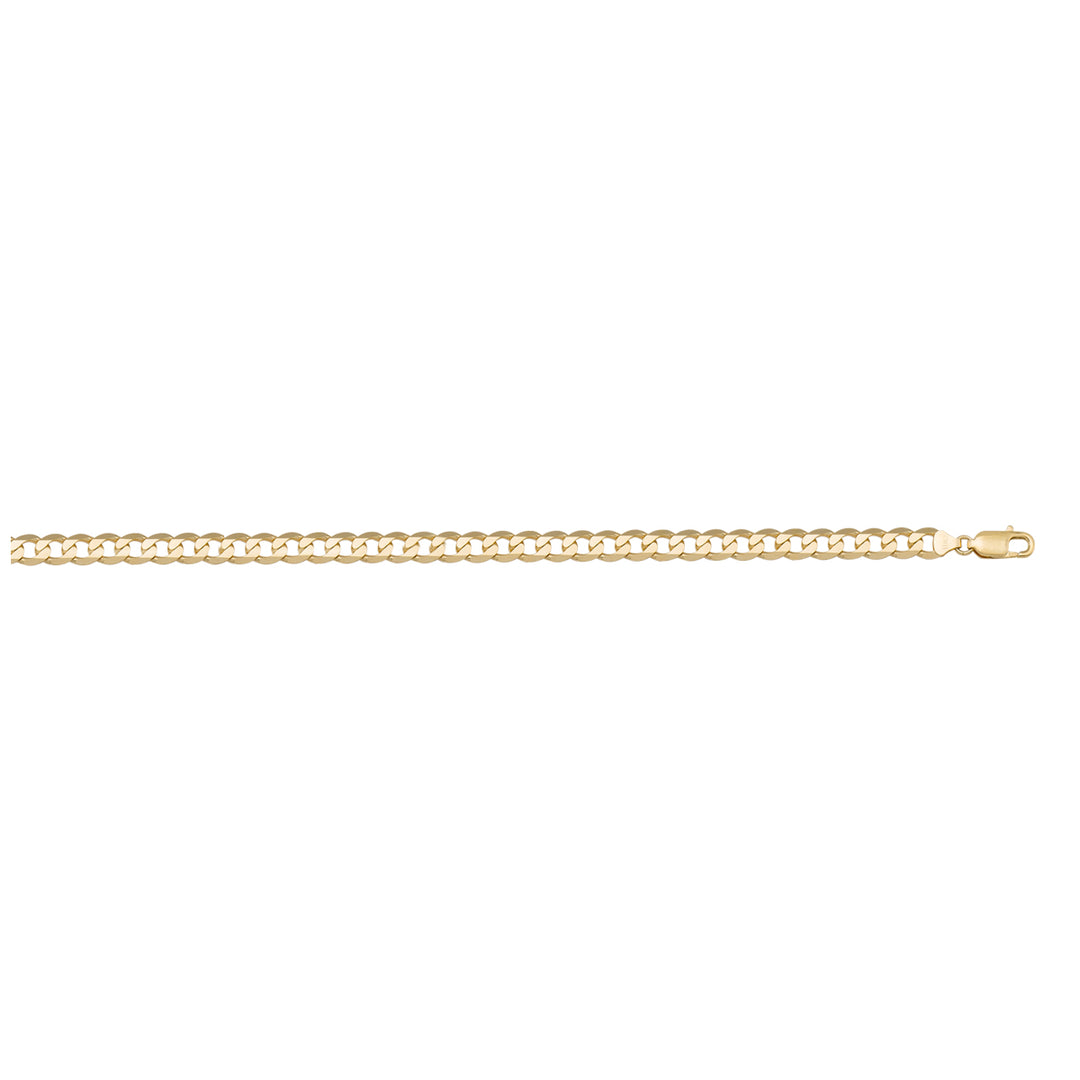 10K yellow gold solid open link anklet, 3mm width, 9.5 inches length, bold and elegant design.