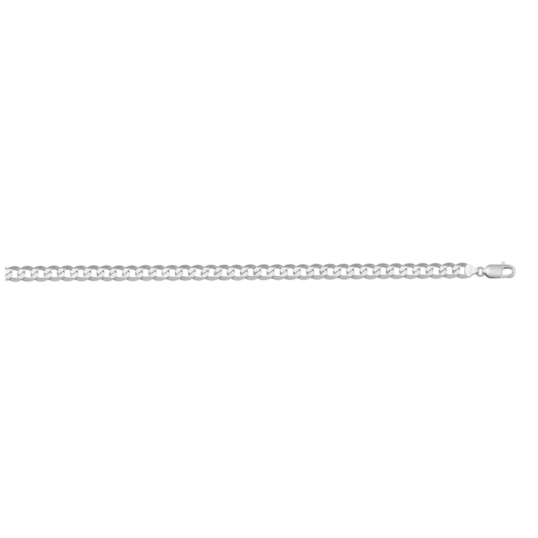 10K/14k white gold solid open link anklet, 3mm width, 9.5 inches length, sleek and elegant design.