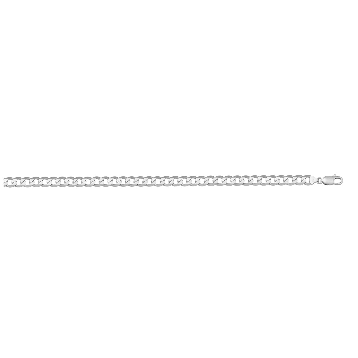 10K/14k white gold solid open link anklet, 3mm width, 9.5 inches length, sleek and elegant design.