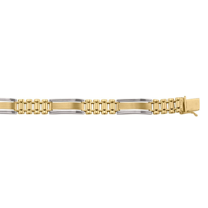 10k/14k Two-Tone Gold Fancy Bracelet - 8.6 mm Wide - 8 inches Long - Women's Jewelry - A Stylish Gift for Loved Ones 10k Two-Tone Gold / 8 / 20