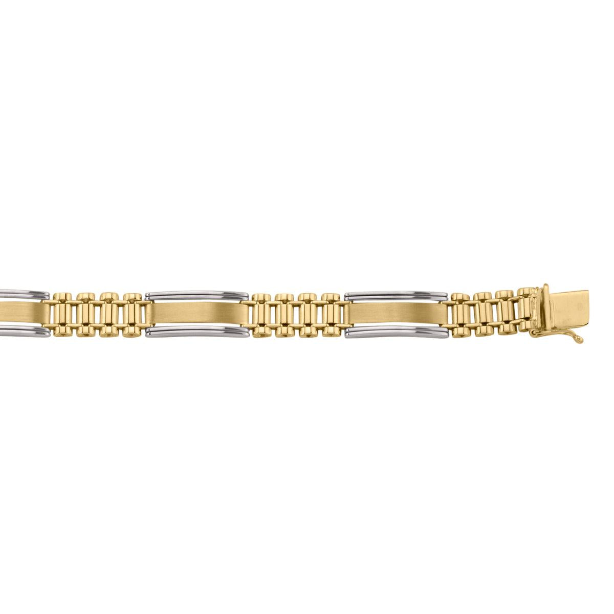Two-Tone Gold Fancy Bracelet - 8.6 mm Wide - 8 inches Long