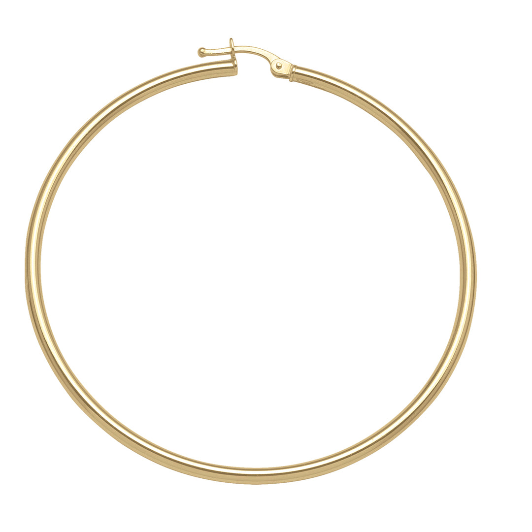 YELLOW GOLD HIGH POLISH  HOOP EARRING