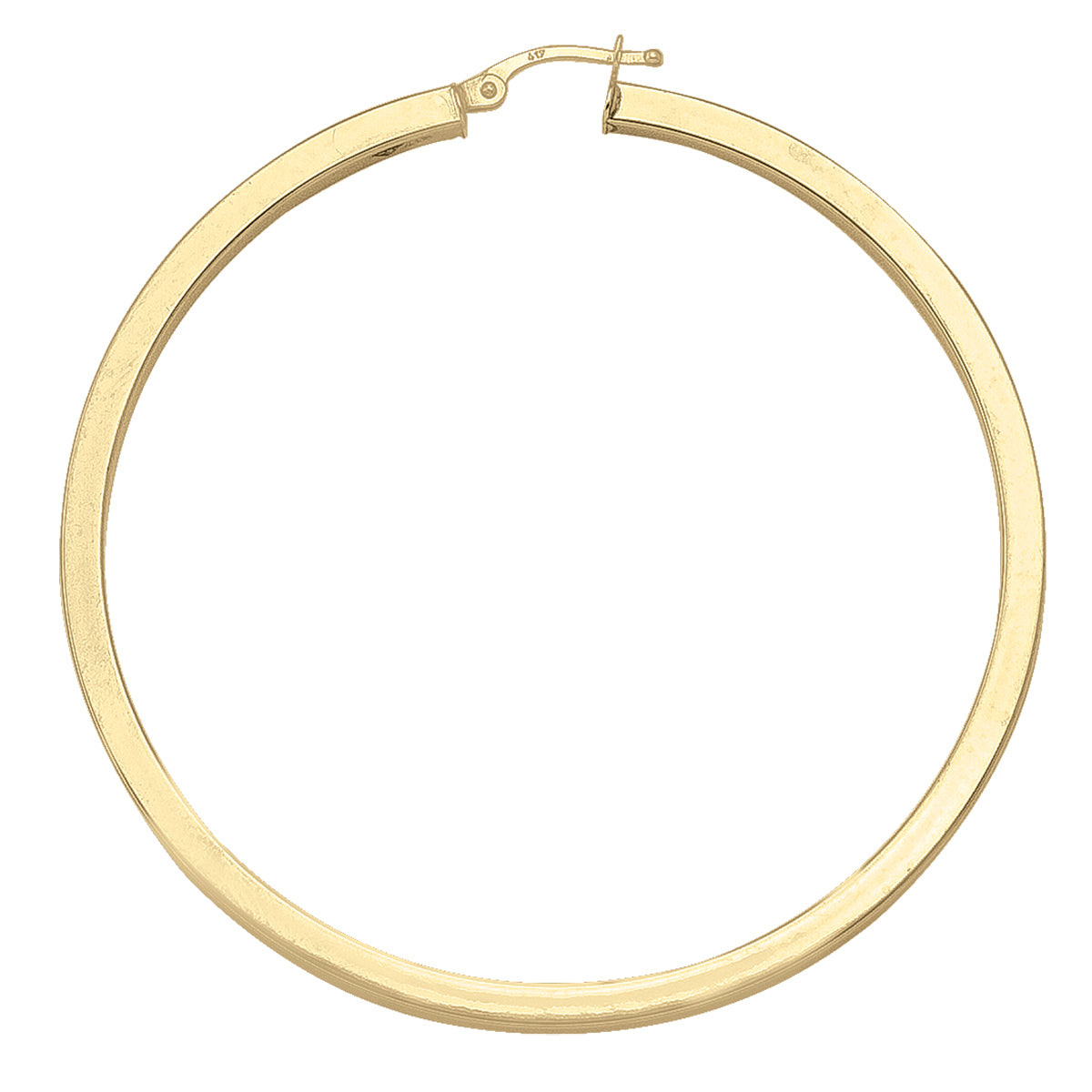 YELLOW GOLD SQUARE 2.5 MM TUBE HOOP EARRING