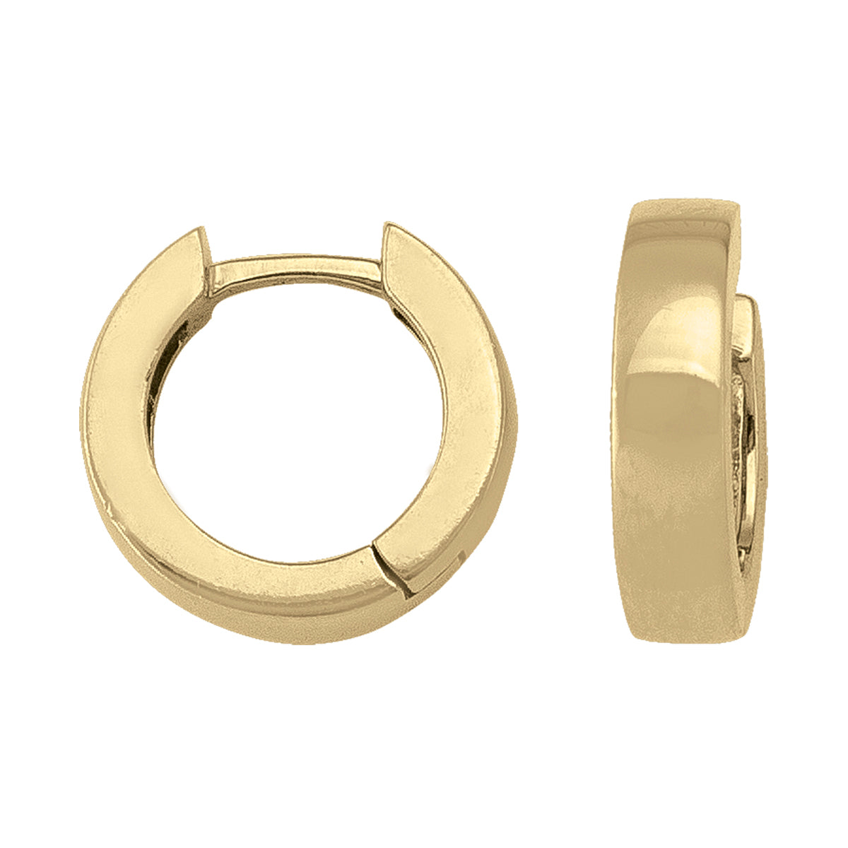 Smooth 14K/18K Yellow Gold Huggie Earrings