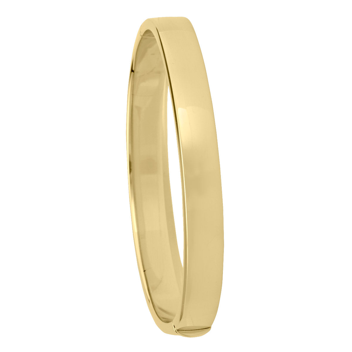 YELLOW GOLD SQUARE TUBE HIGH POLISH HOLLOW BANGLE