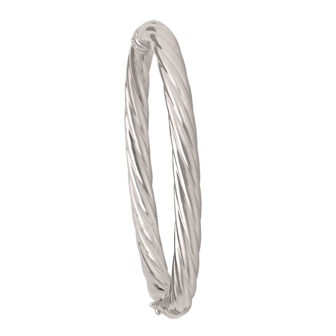 6MM WHITE GOLD TWIST BANGLE