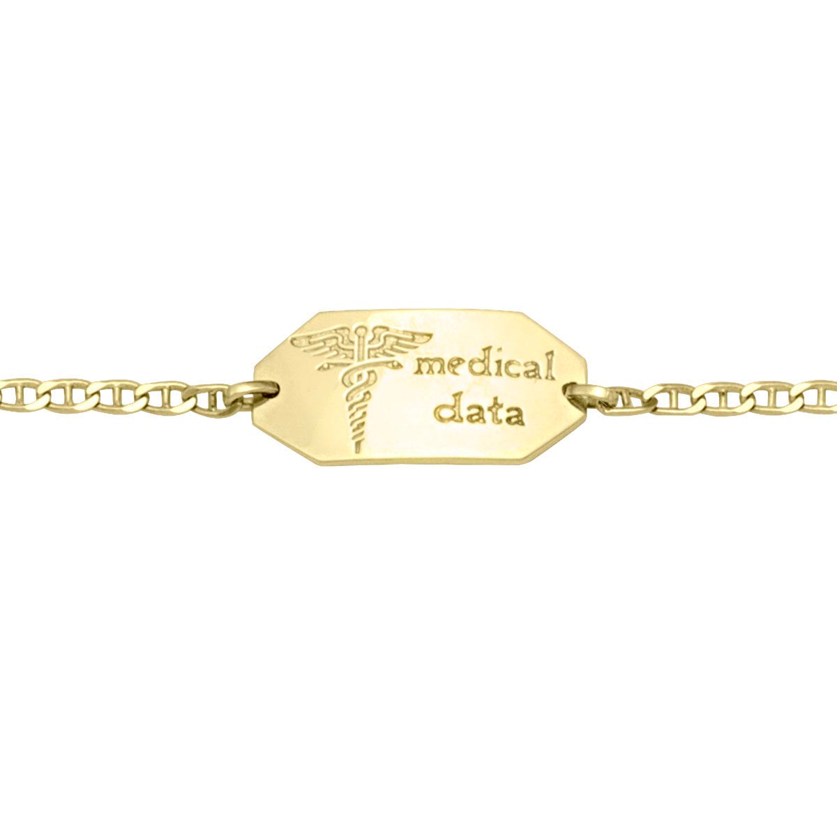 Gold Anchor Chain Medical ID Bracelet - XN7101