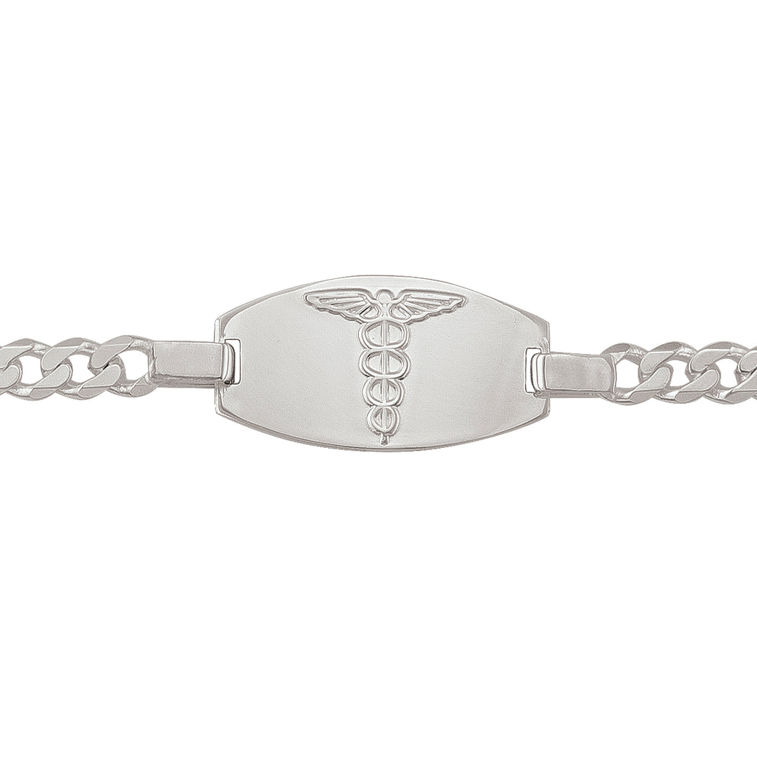 Sterling Silver Medical Information Bracelet - Engravable - XN7218