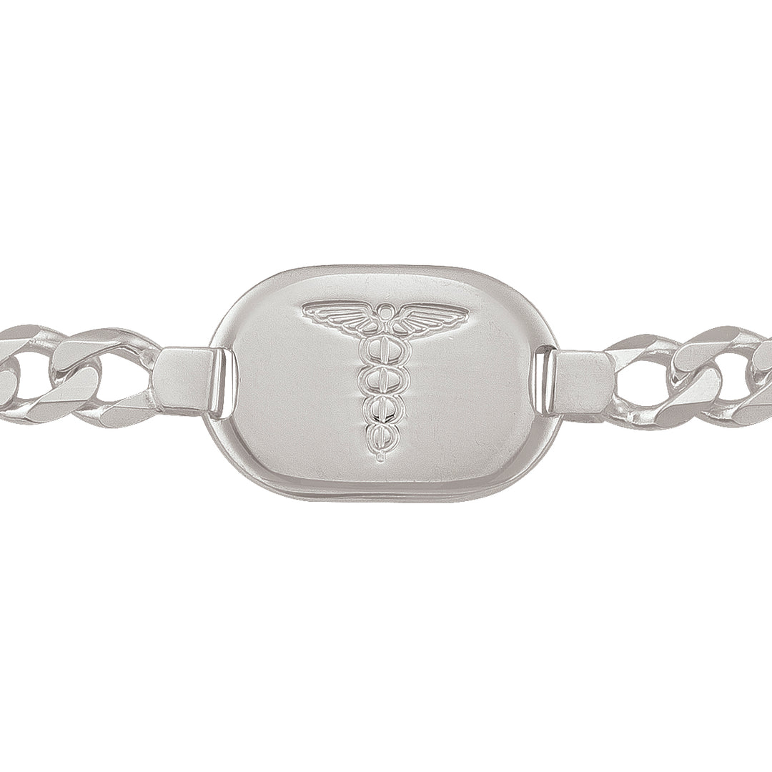 Sterling Silver Medical Alert Bracelet - Customizable Engraving - XN7221