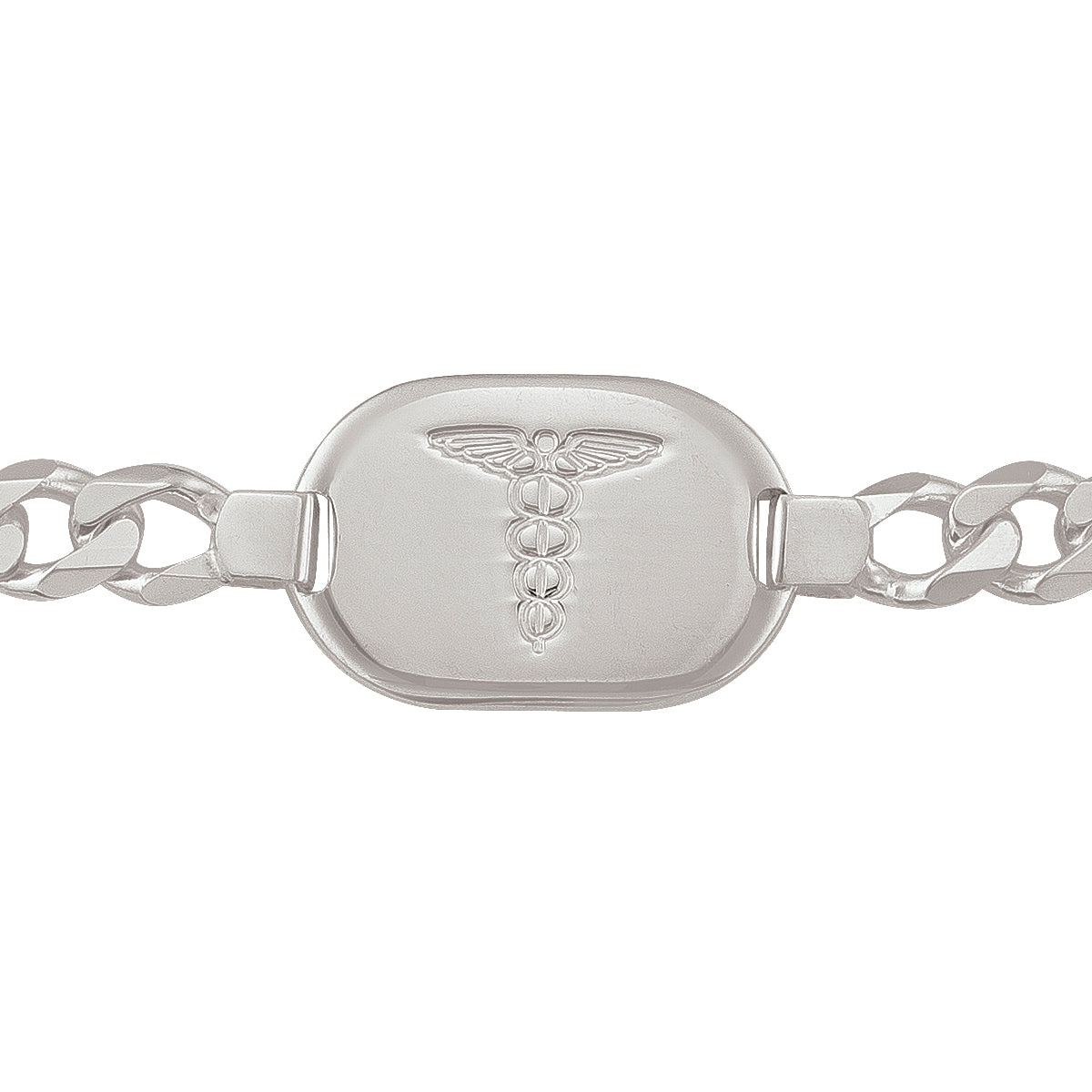 Sterling Silver Medical Alert Bracelet - Customizable Engraving - XN7221