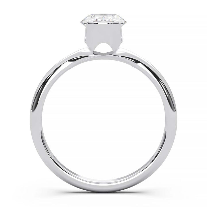Half bezel oval diamond ring