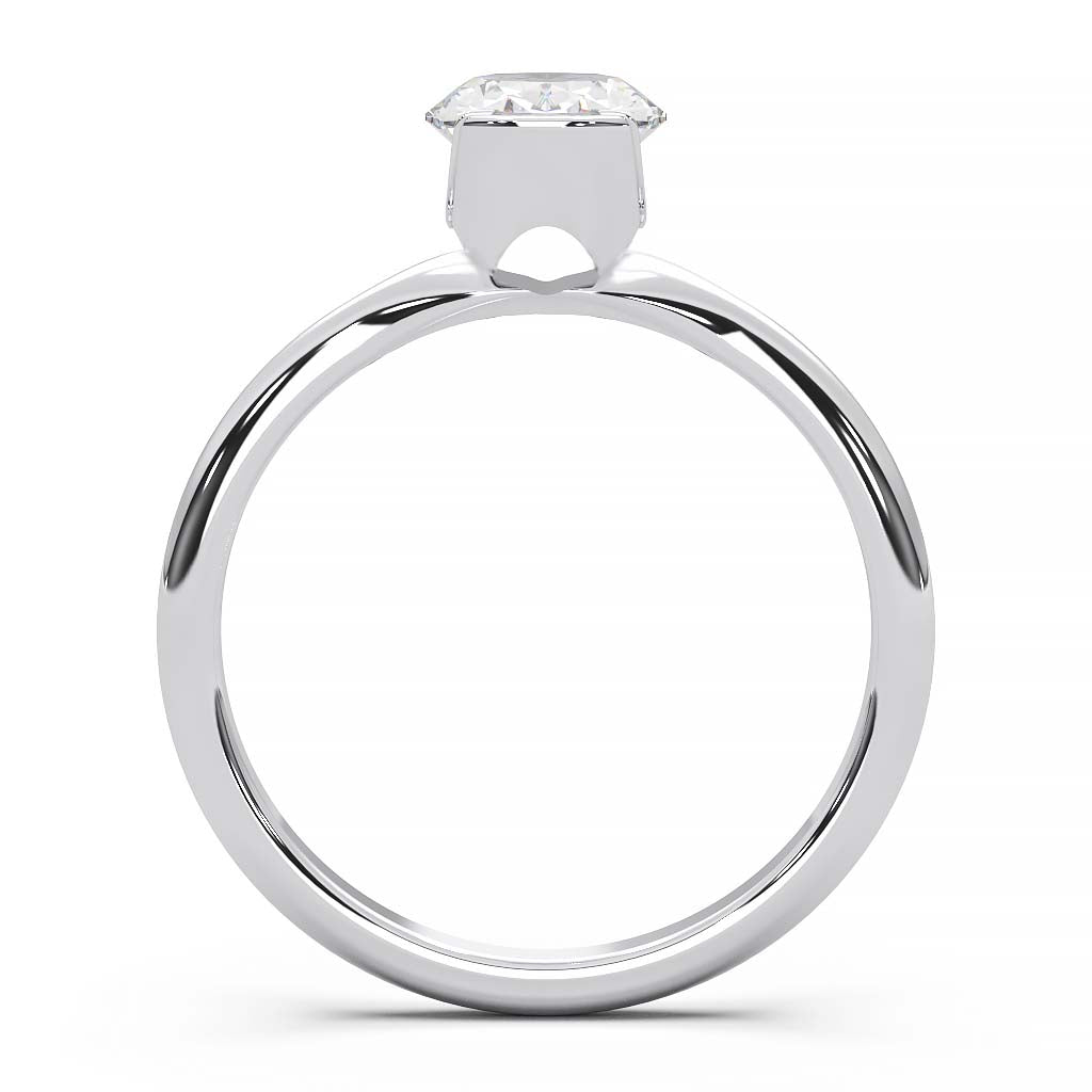 Half bezel oval diamond ring