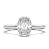 Half bezel oval diamond ring