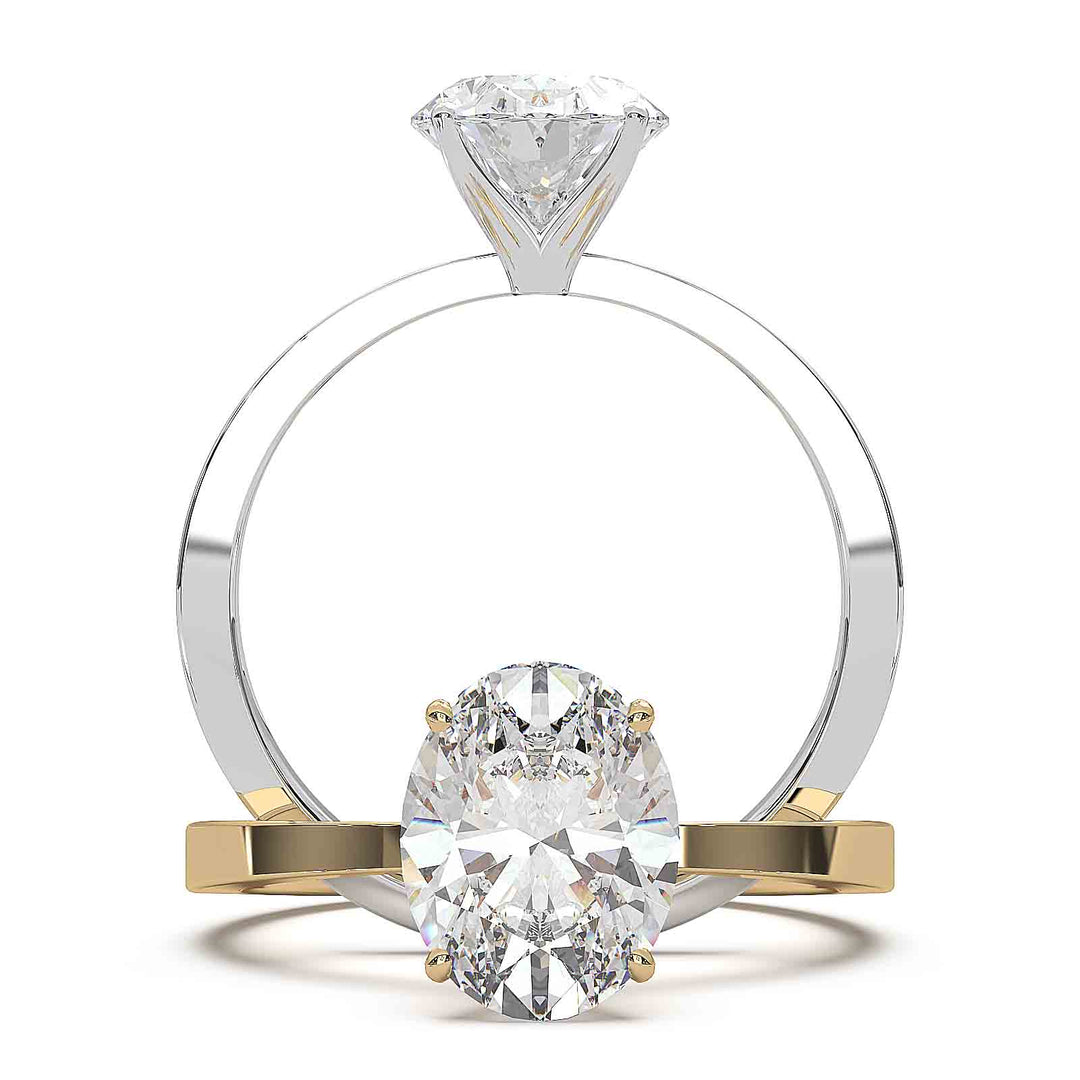 Oval Diamond Solitaire Engagement Ring CT Lab Grown, D