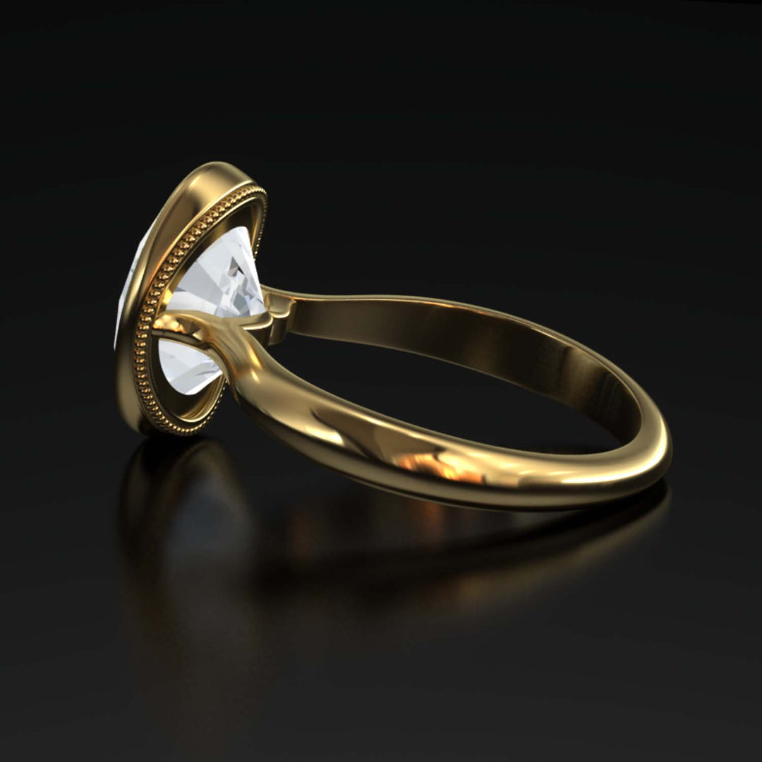 4.5 Carat Oval Lab-Grown Diamond Bezel Cathedral Ring - Classic Elegance Reimagined