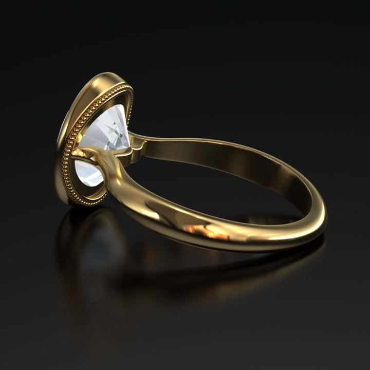 4.5 Carat Oval Lab-Grown Diamond Bezel Cathedral Ring - Classic Elegance Reimagined