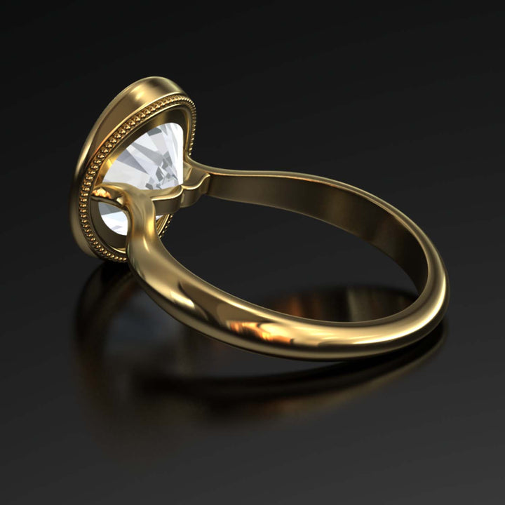 4.5 Carat Oval Lab-Grown Diamond Bezel Cathedral Ring - Classic Elegance Reimagined