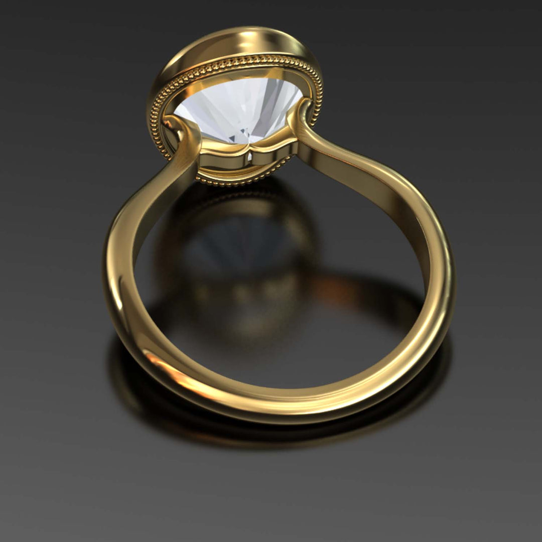 4.5 Carat Oval Lab-Grown Diamond Bezel Cathedral Ring - Classic Elegance Reimagined