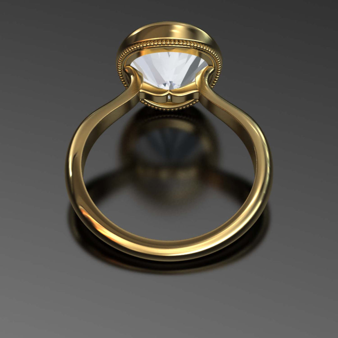 4.5 Carat Oval Lab-Grown Diamond Bezel Cathedral Ring - Classic Elegance Reimagined