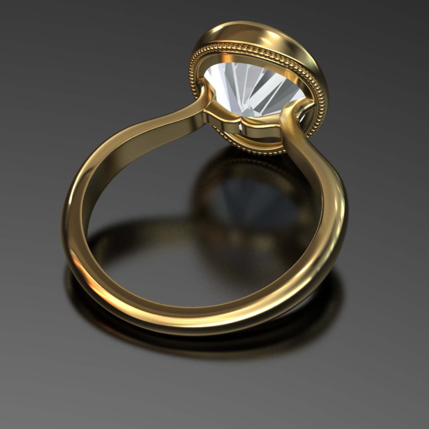 4.5 Carat Oval Lab-Grown Diamond Bezel Cathedral Ring - Classic Elegance Reimagined