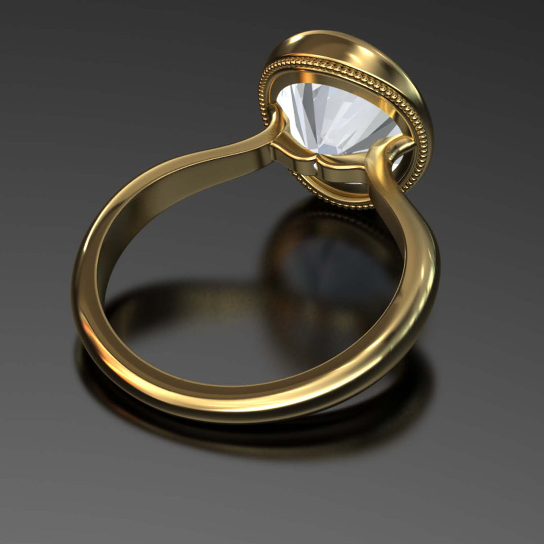 4.5 Carat Oval Lab-Grown Diamond Bezel Cathedral Ring - Classic Elegance Reimagined