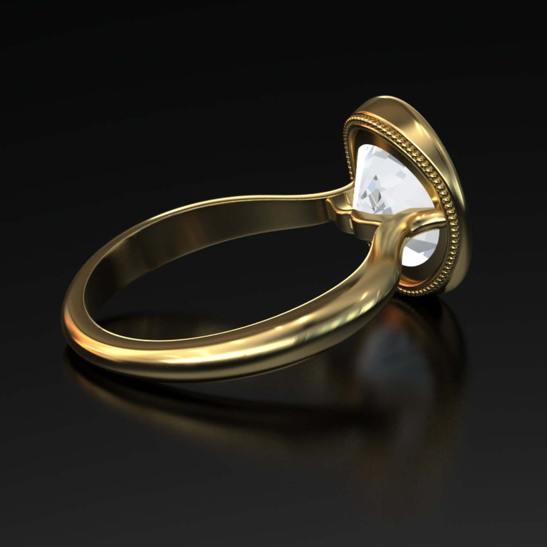 4.5 Carat Oval Lab-Grown Diamond Bezel Cathedral Ring - Classic Elegance Reimagined