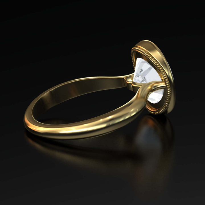 4.5 Carat Oval Lab-Grown Diamond Bezel Cathedral Ring - Classic Elegance Reimagined