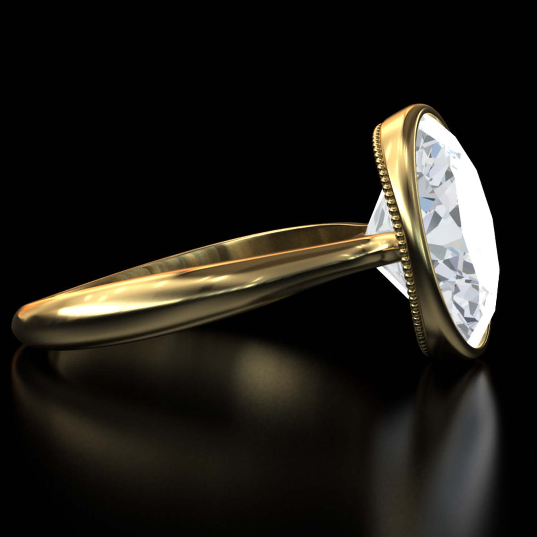 4.5 Carat Oval Lab-Grown Diamond Bezel Cathedral Ring - Classic Elegance Reimagined