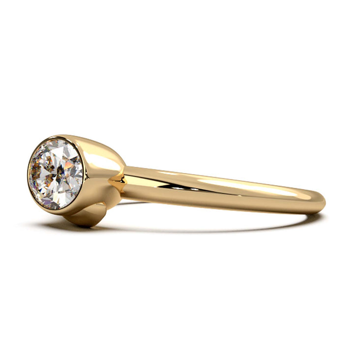 Exquisite Oval-Cut Lab-Grown Diamond Bezel Engagement Ring