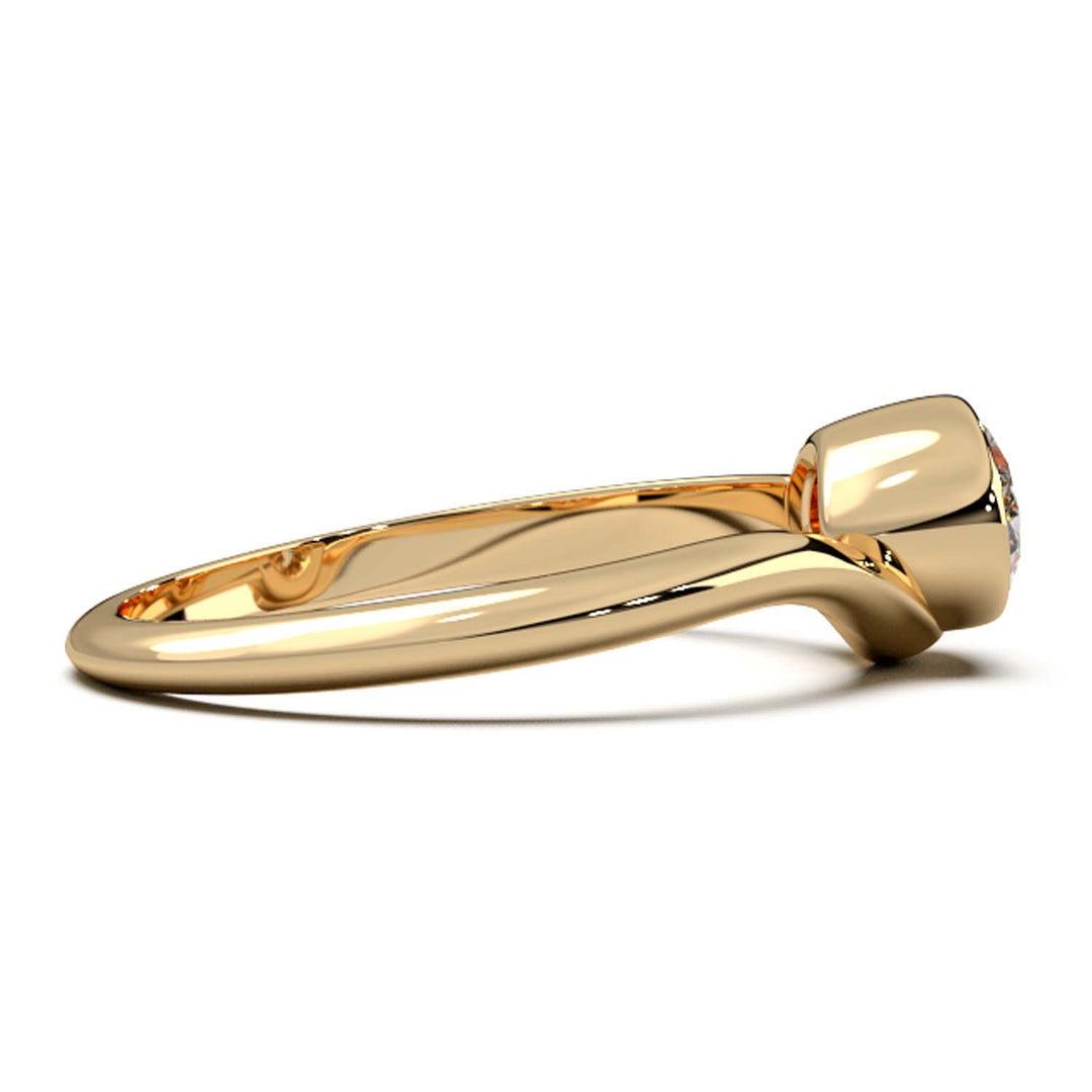 Exquisite Oval-Cut Lab-Grown Diamond Bezel Engagement Ring