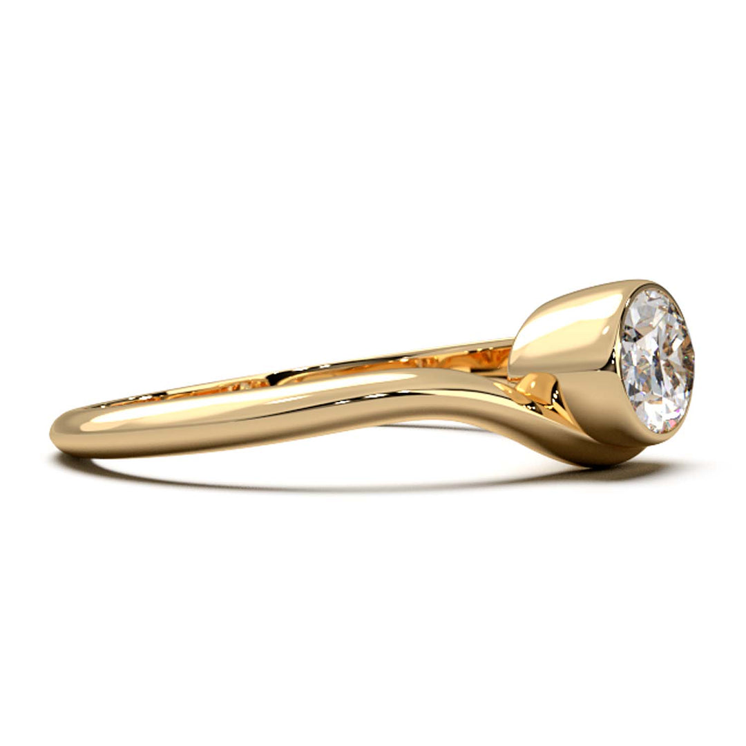 Exquisite Oval-Cut Lab-Grown Diamond Bezel Engagement Ring