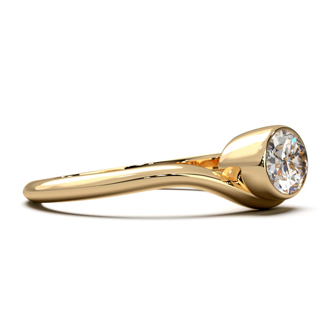 Exquisite Oval-Cut Lab-Grown Diamond Bezel Engagement Ring