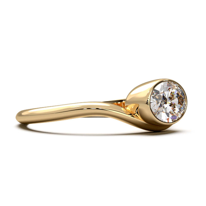 Exquisite Oval-Cut Lab-Grown Diamond Bezel Engagement Ring