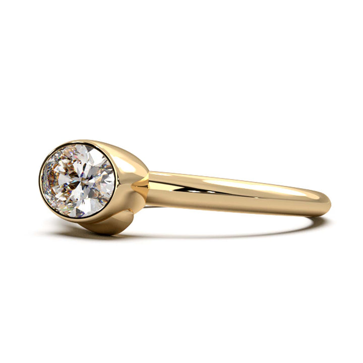 Exquisite Oval-Cut Lab-Grown Diamond Bezel Engagement Ring