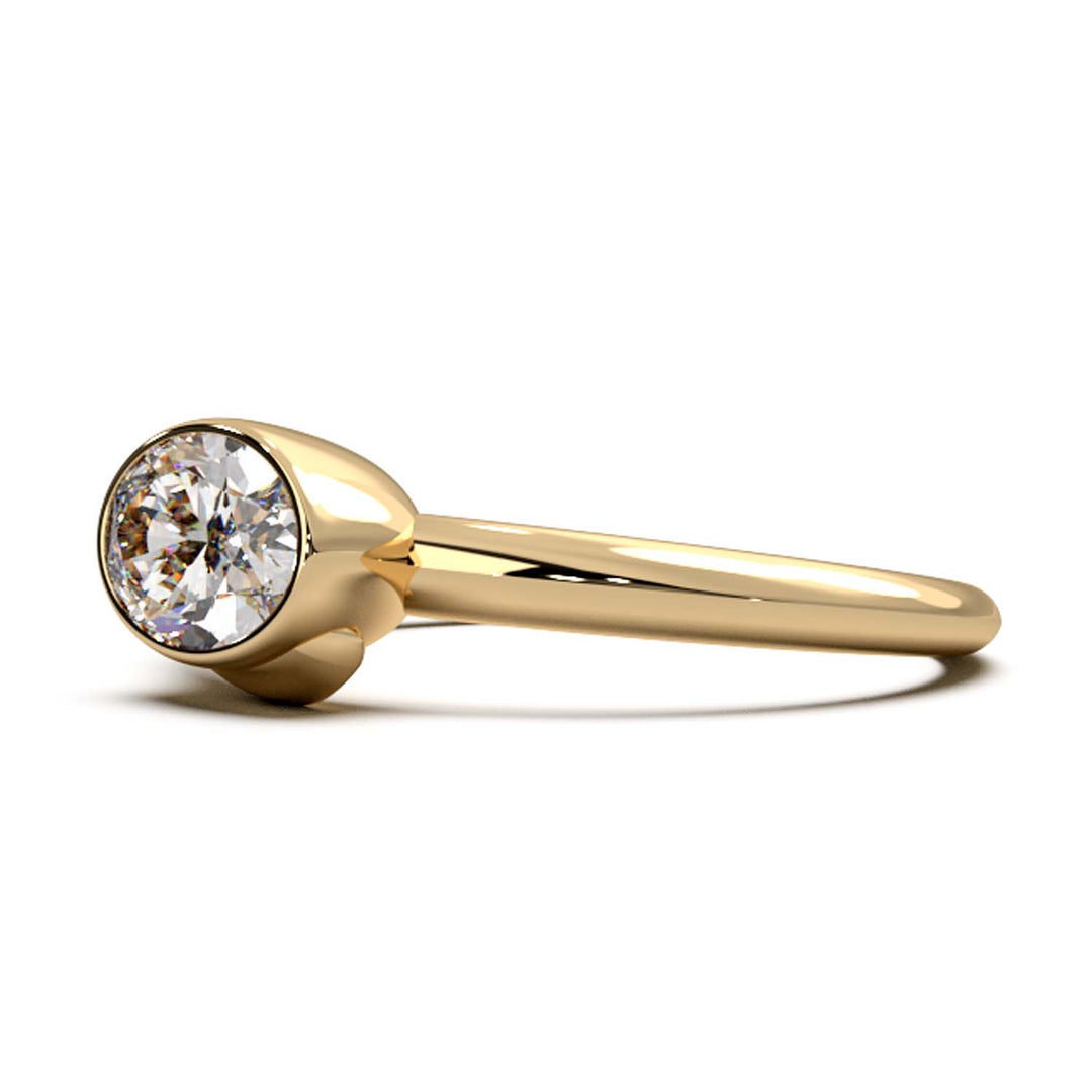 Exquisite Oval-Cut Lab-Grown Diamond Bezel Engagement Ring