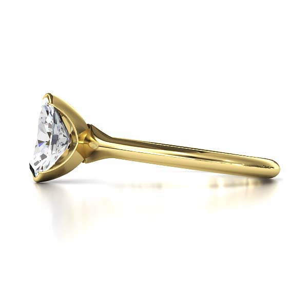 Exquisite Modern Elegance 1.25 CT Oval Lab-Grown Diamond Half Bezel Engagement Ring in Lustrous Gold