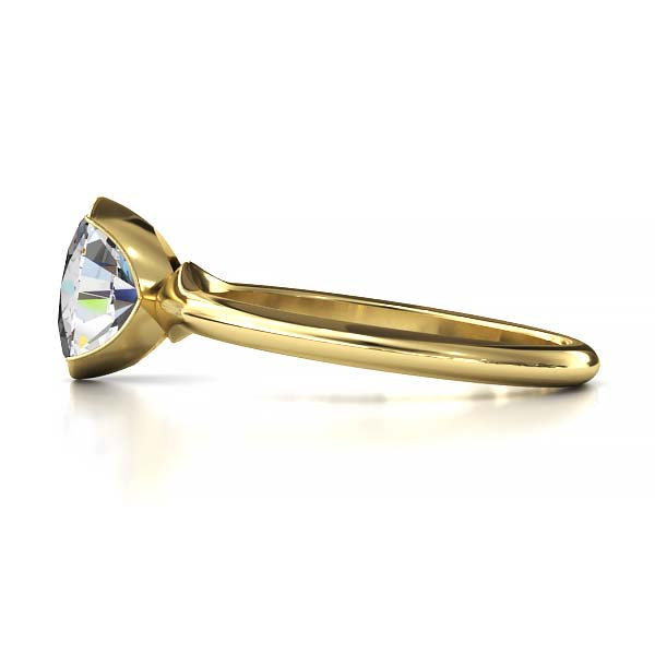 Exquisite Modern Elegance 1.25 CT Oval Lab-Grown Diamond Half Bezel Engagement Ring in Lustrous Gold