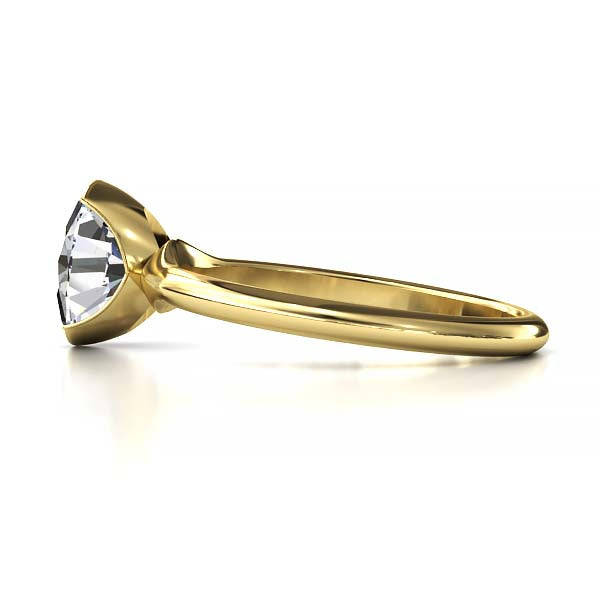 Exquisite Modern Elegance 1.25 CT Oval Lab-Grown Diamond Half Bezel Engagement Ring in Lustrous Gold