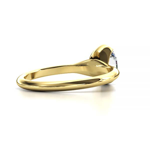 Exquisite Modern Elegance 1.25 CT Oval Lab-Grown Diamond Half Bezel Engagement Ring in Lustrous Gold