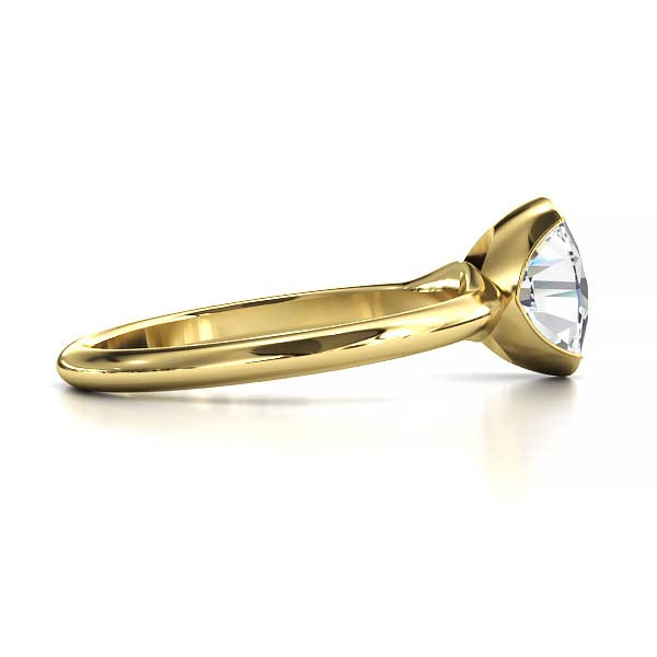 Exquisite Modern Elegance 1.25 CT Oval Lab-Grown Diamond Half Bezel Engagement Ring in Lustrous Gold