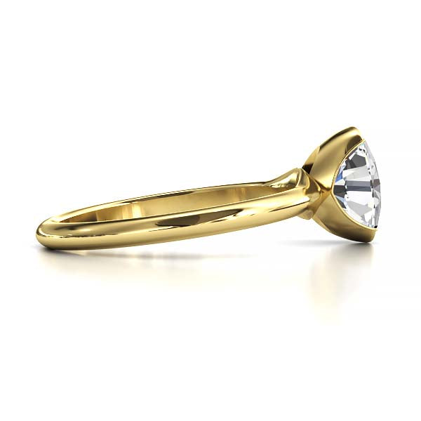 Exquisite Modern Elegance 1.25 CT Oval Lab-Grown Diamond Half Bezel Engagement Ring in Lustrous Gold