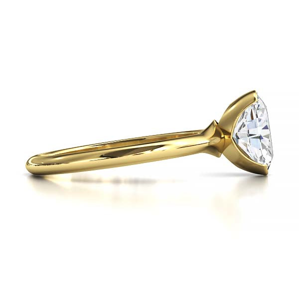 Exquisite Modern Elegance 1.25 CT Oval Lab-Grown Diamond Half Bezel Engagement Ring in Lustrous Gold