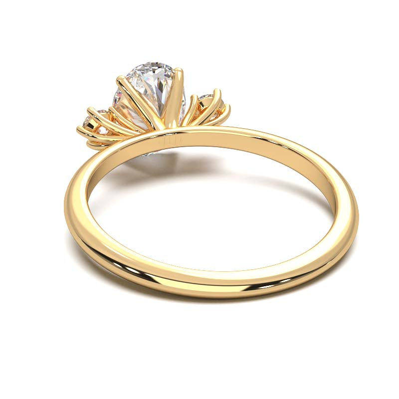 1 Carat Oval Lab-Grown Diamond Three-Stone Ring