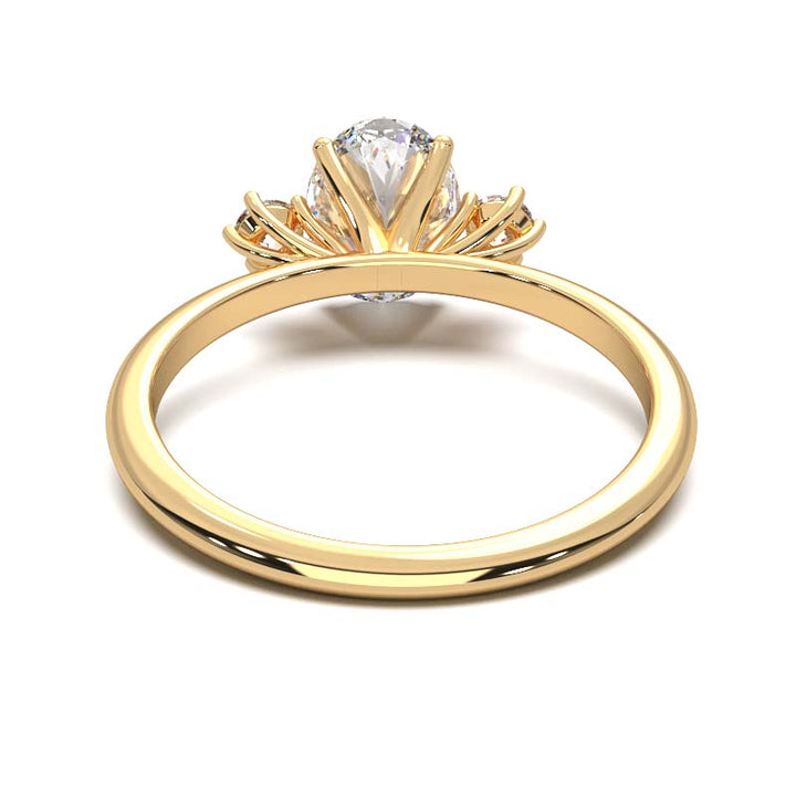 1 Carat Oval Lab-Grown Diamond Three-Stone Ring