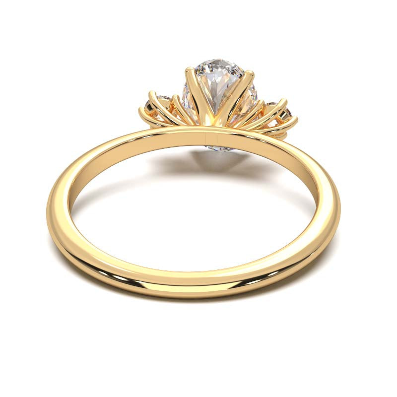 1 Carat Oval Lab-Grown Diamond Three-Stone Ring